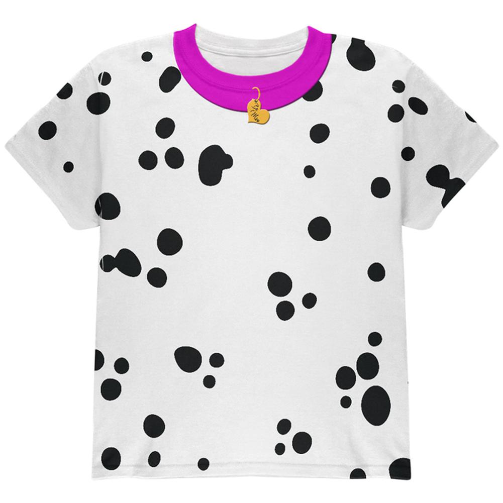 Valentine's Day Dog Dalmatian Costume Pink Collar Be Mine All Over Youth T Shirt Youth T-Shirts Old Glory SM  