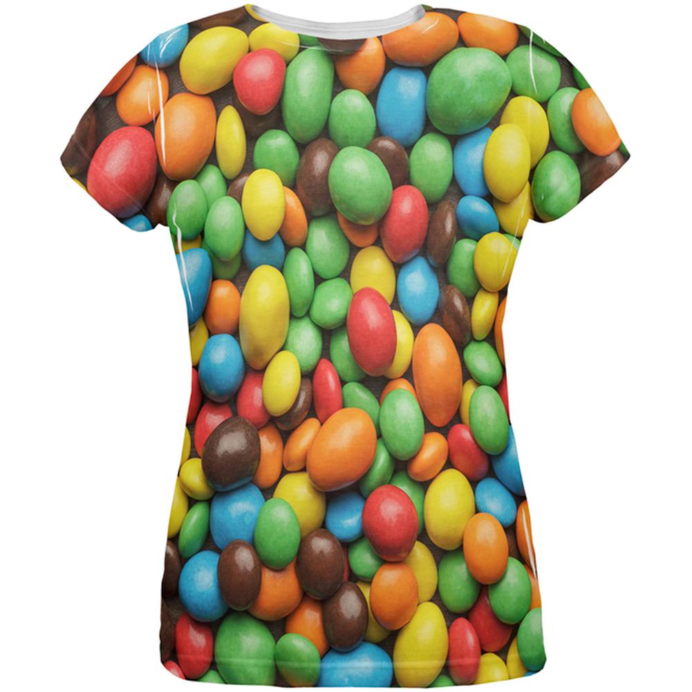 Halloween Candy Coated Chocolate All Over Womens T Shirt Women's T-Shirts Old Glory LG Multi 