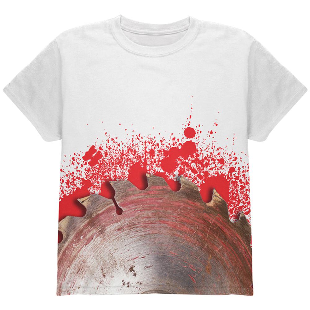 Halloween Bloody Saw Blade Massacre All Over Youth T Shirt Youth T-Shirts Old Glory LG Multi 