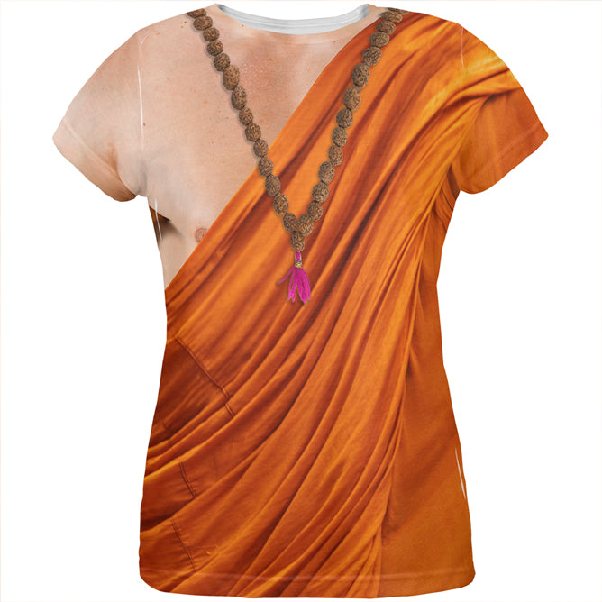 Halloween Buddhist Monk Costume All Over Womens T Shirt Women's T-Shirts Old Glory 2XL Multi 