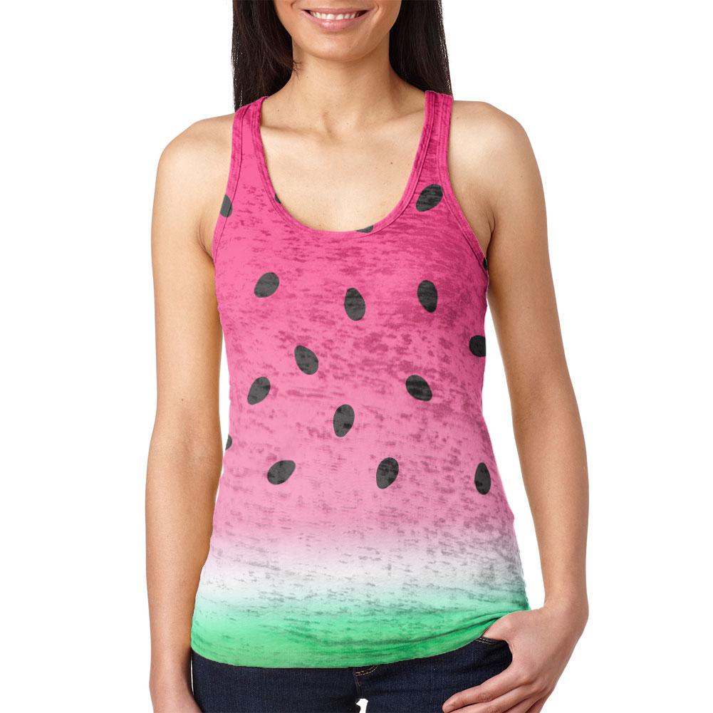 Summer Sun Watermelon Ombre Costume Juniors Burnout Racerback Tank Top Juniors Tank Tops Old Glory 2XL Multi 