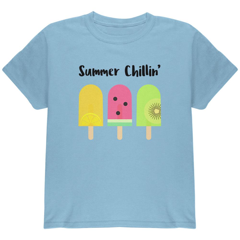 Summer Sun Ice Pop Summer Chillin Youth T Shirt Youth T-Shirts Old Glory LG Blue 