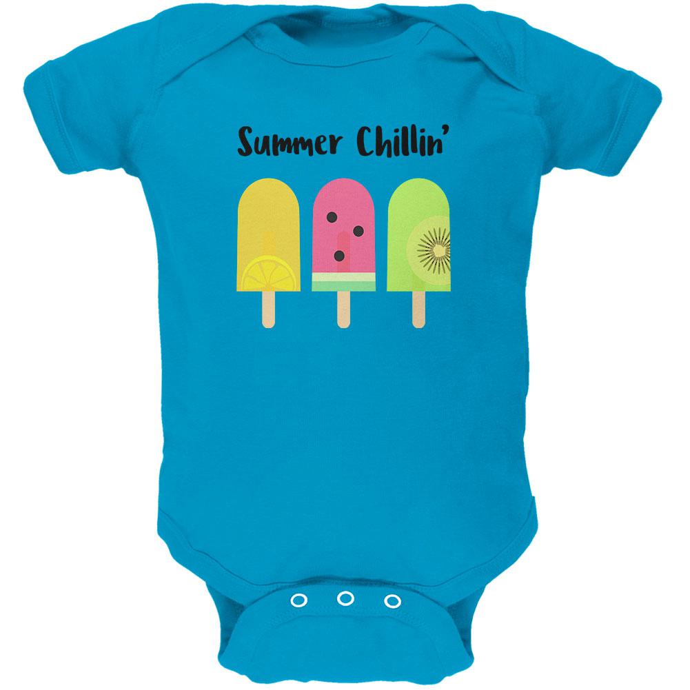 Summer Sun Ice Pop Summer Chillin Soft Baby One Piece Baby One Piece Old Glory 0-3M Blue 