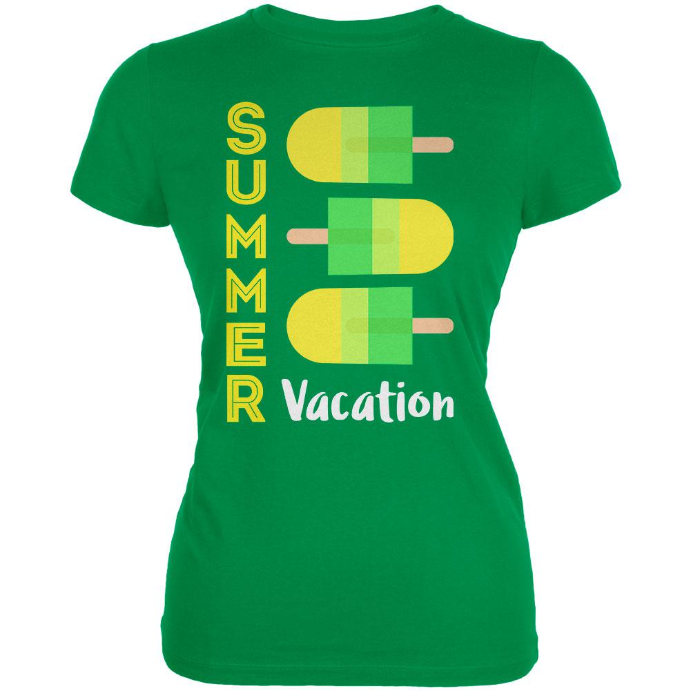 Summer Sun Ice Pop Summer Vacation Juniors Soft T Shirt Juniors T-Shirts Old Glory 2XL Green 