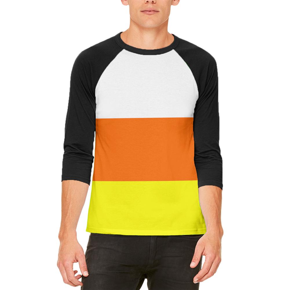 Halloween Candy Corn Costume Mens Raglan T Shirt Men's T-Shirts Old Glory 2XL White 