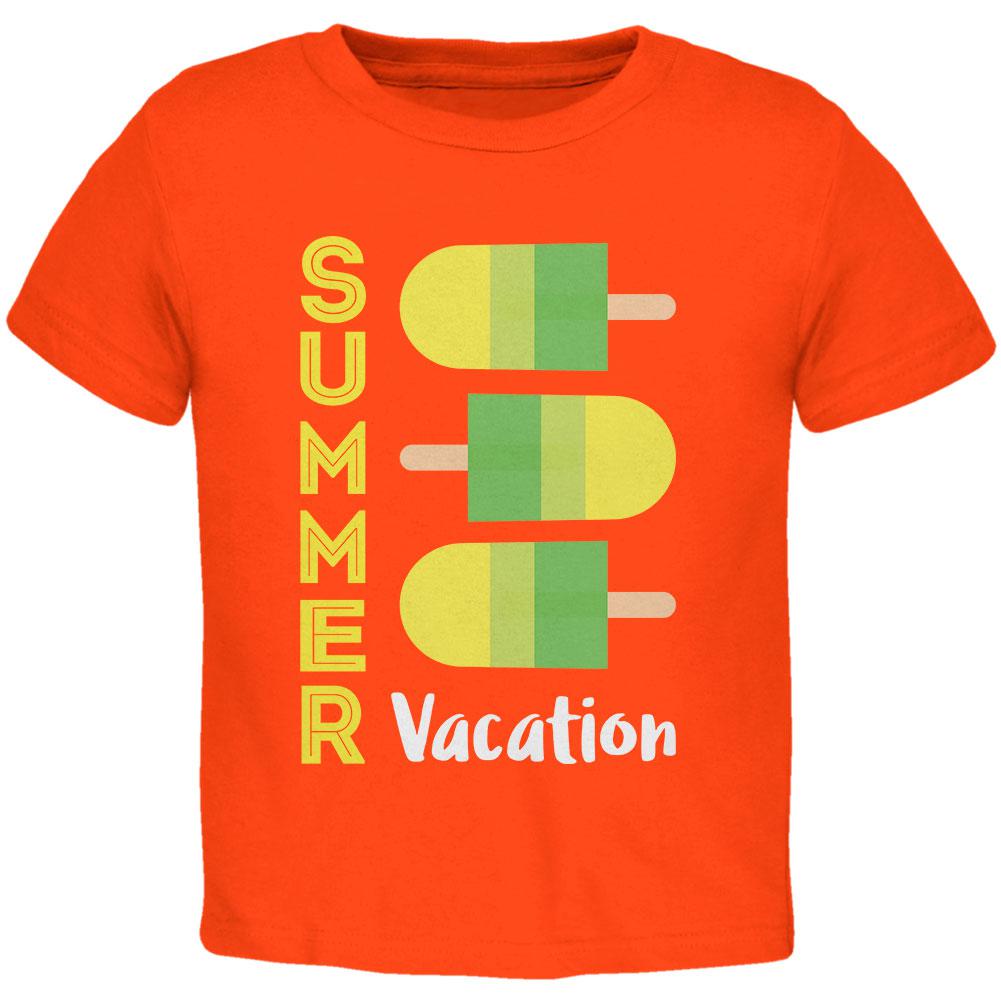 Summer Sun Ice Pop Summer Vacation Toddler T Shirt Toddler T-Shirts Old Glory 2T Orange 