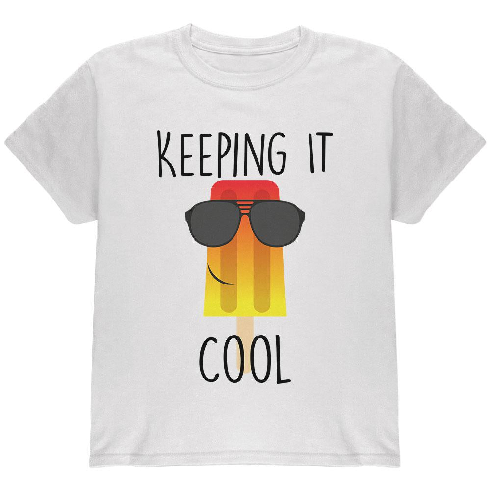 Summer Sun Ice Pop Keeping it Cool Youth T Shirt Youth T-Shirts Old Glory LG White 