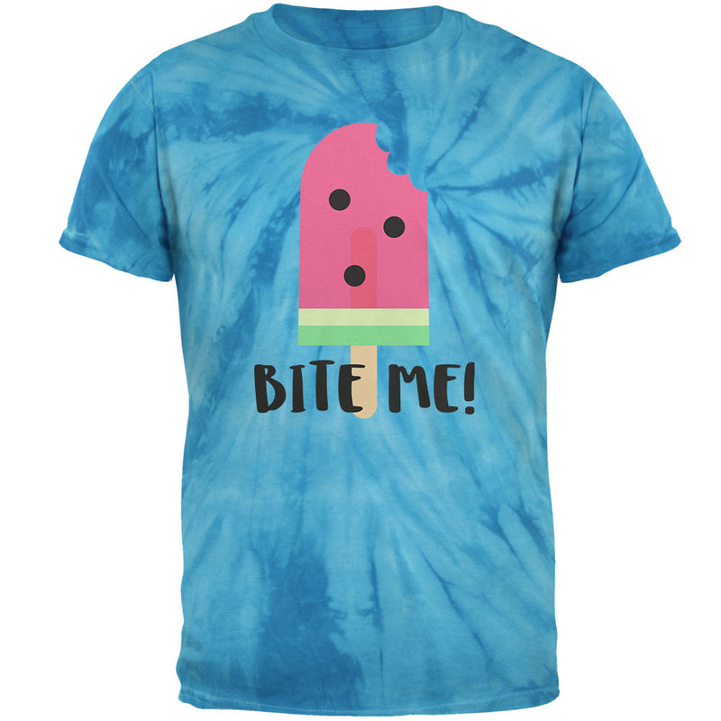 Summer Sun Ice Pop Watermelon Bite Me Mens T Shirt Men's T-Shirts Old Glory SM Blue Tie Dye 