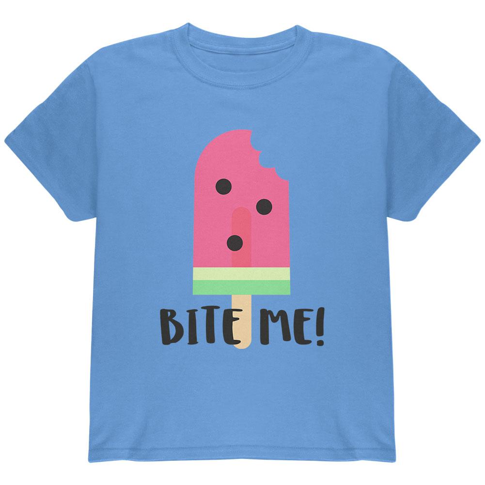 Summer Sun Ice Pop Watermelon Bite Me Youth T Shirt Youth T-Shirts Old Glory LG Blue 