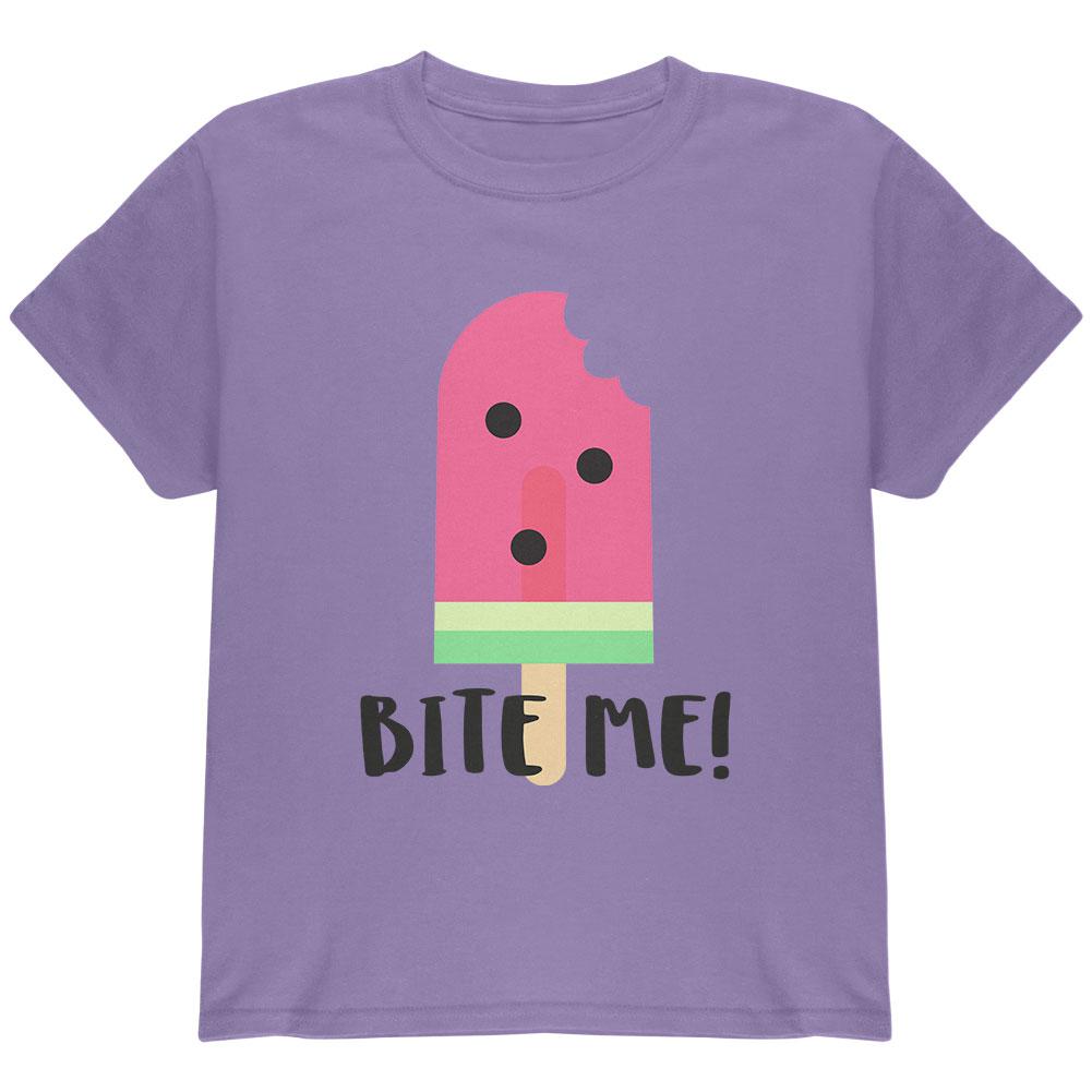 Summer Sun Ice Pop Watermelon Bite Me Youth T Shirt Youth T-Shirts Old Glory LG Purple 