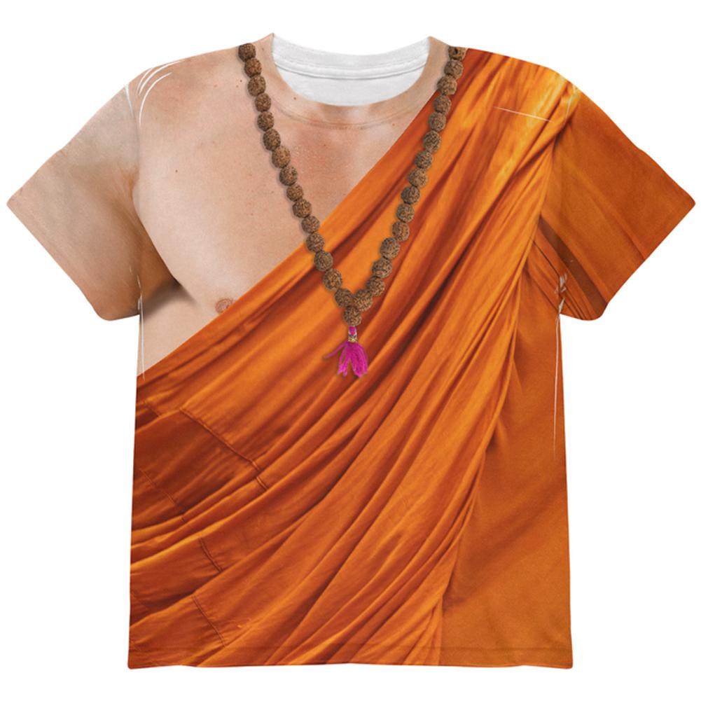 Halloween Costume Buddhist Monk Costume All Over Youth T Shirt Youth T-Shirts Old Glory LG Multi 