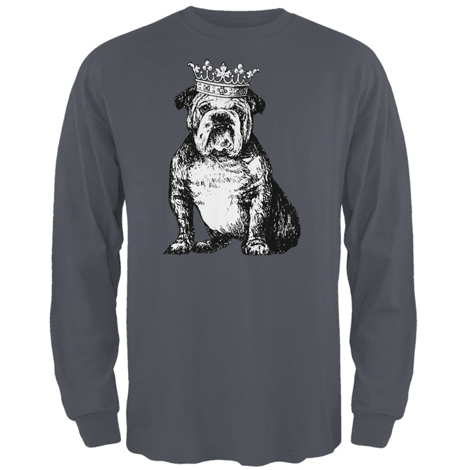 Bulldog Crown Charcoal Mens Long Sleeve T Shirt Men's Long Sleeves Old Glory 2XL Grey 