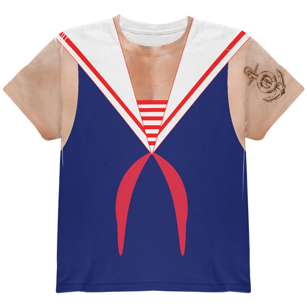 Halloween Costume Sailor Man Costume All Over Youth T Shirt Youth T-Shirts Old Glory LG Multi 