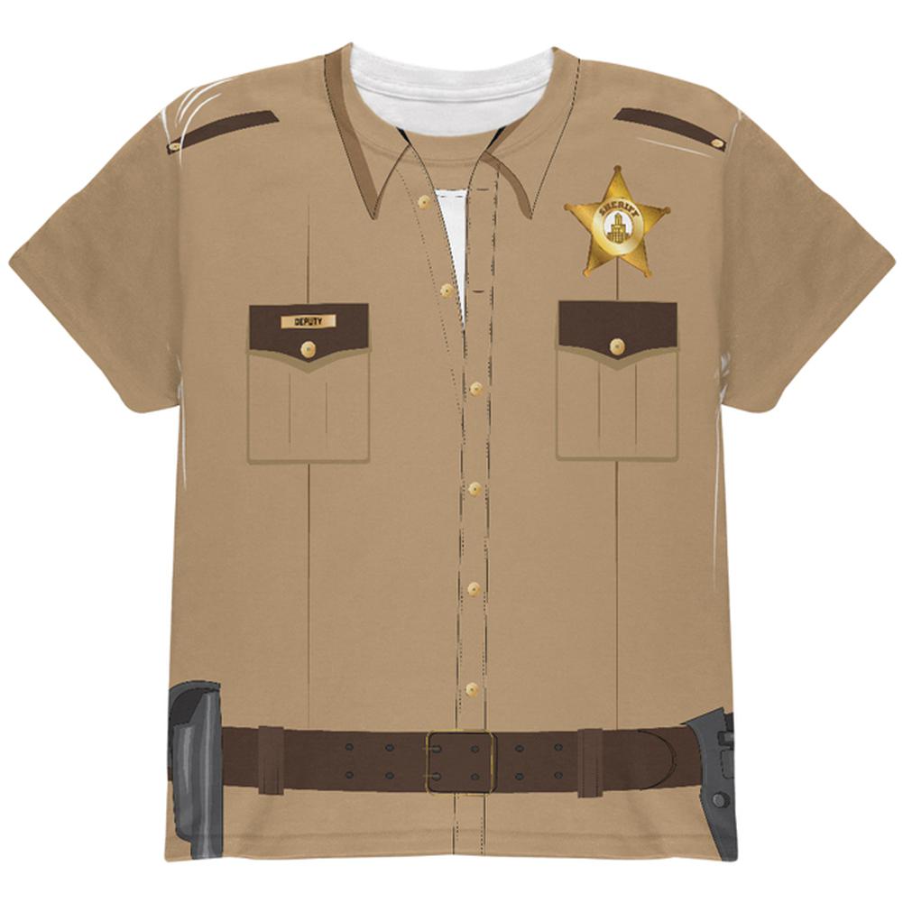 Halloween Costume Sheriff Costume All Over Youth T Shirt Youth T-Shirts Old Glory LG Multi 