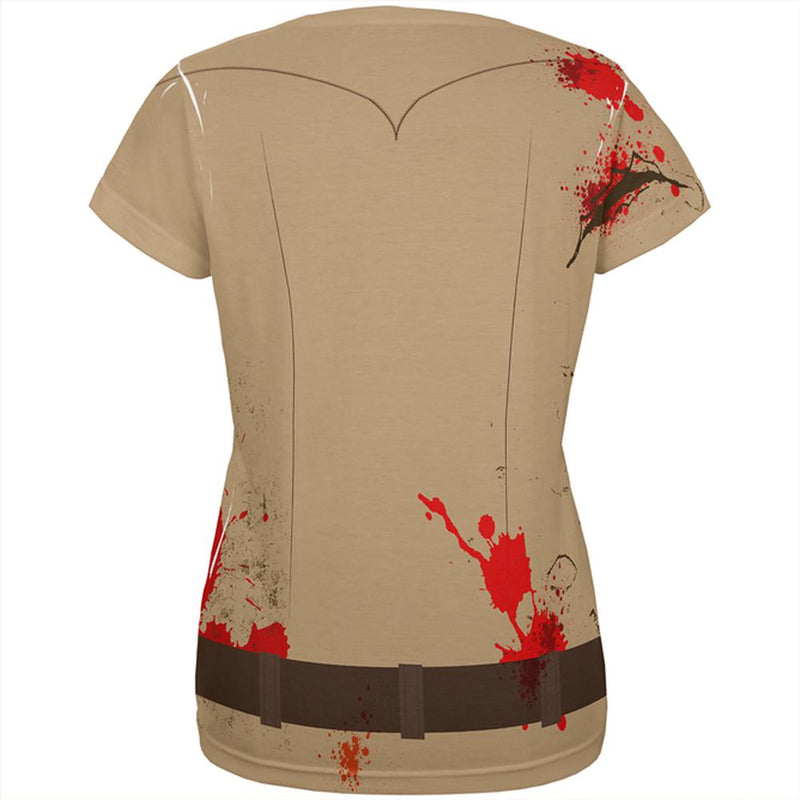 Halloween Costume Zombie Grime Sheriff Walker All Over Womens T Shirt Women's T-Shirts Old Glory   