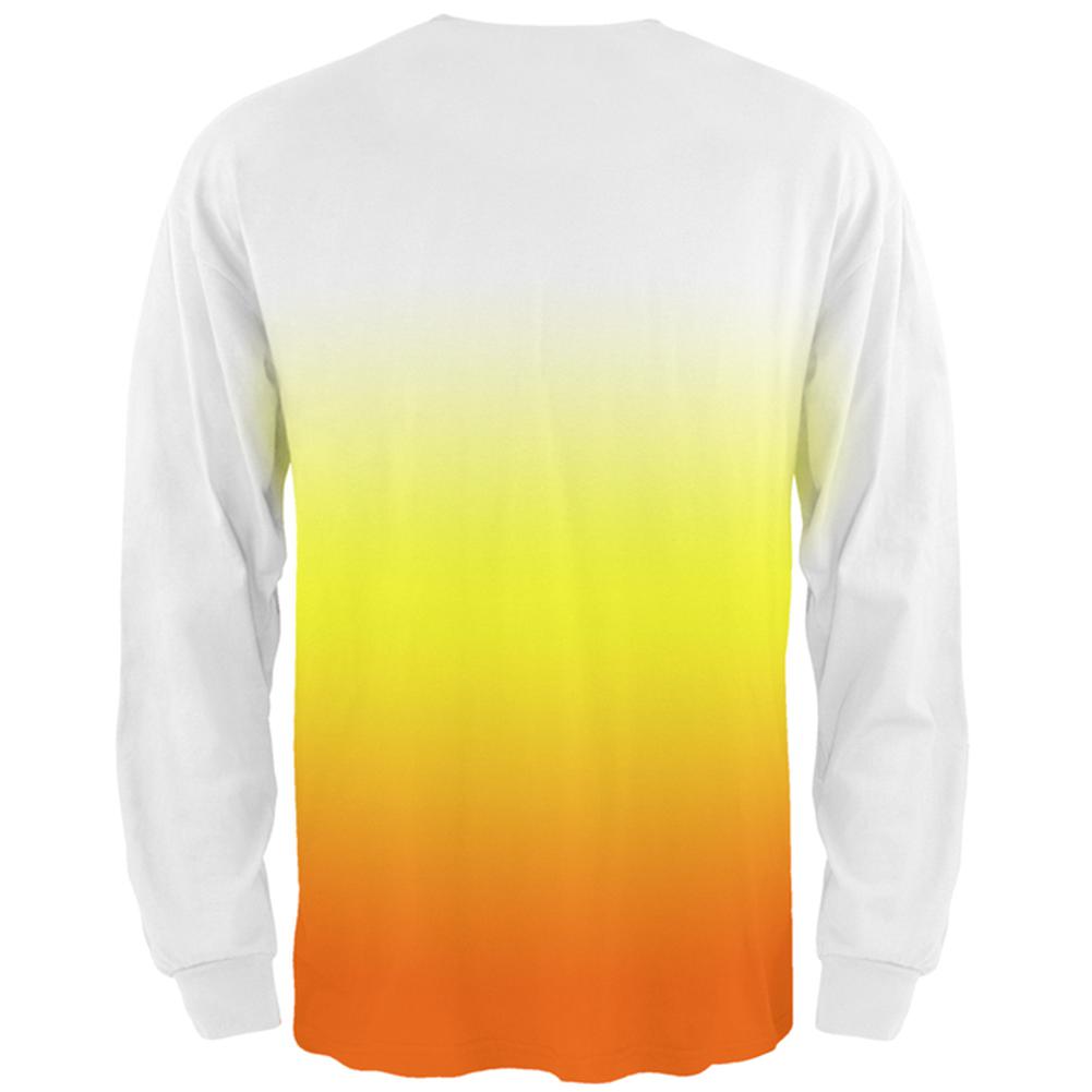 Halloween Candy Corn Ombre Costume All Over Mens Long Sleeve T Shirt Men's Long Sleeves Old Glory   