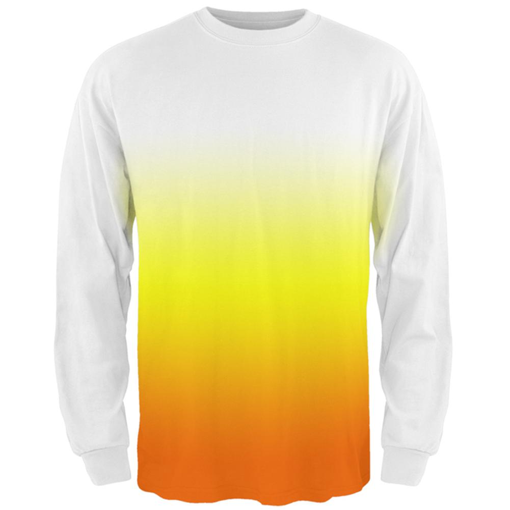 Halloween Candy Corn Ombre Costume All Over Mens Long Sleeve T Shirt Men's Long Sleeves Old Glory 2XL Multi 