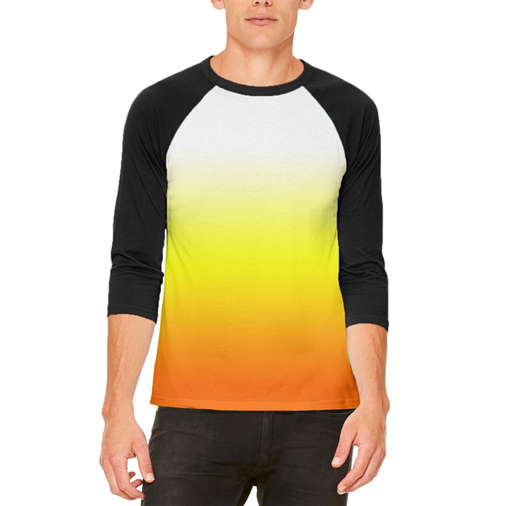 Halloween Candy Corn Ombre Costume Mens Raglan T Shirt Men's T-Shirts Old Glory 2XL White 