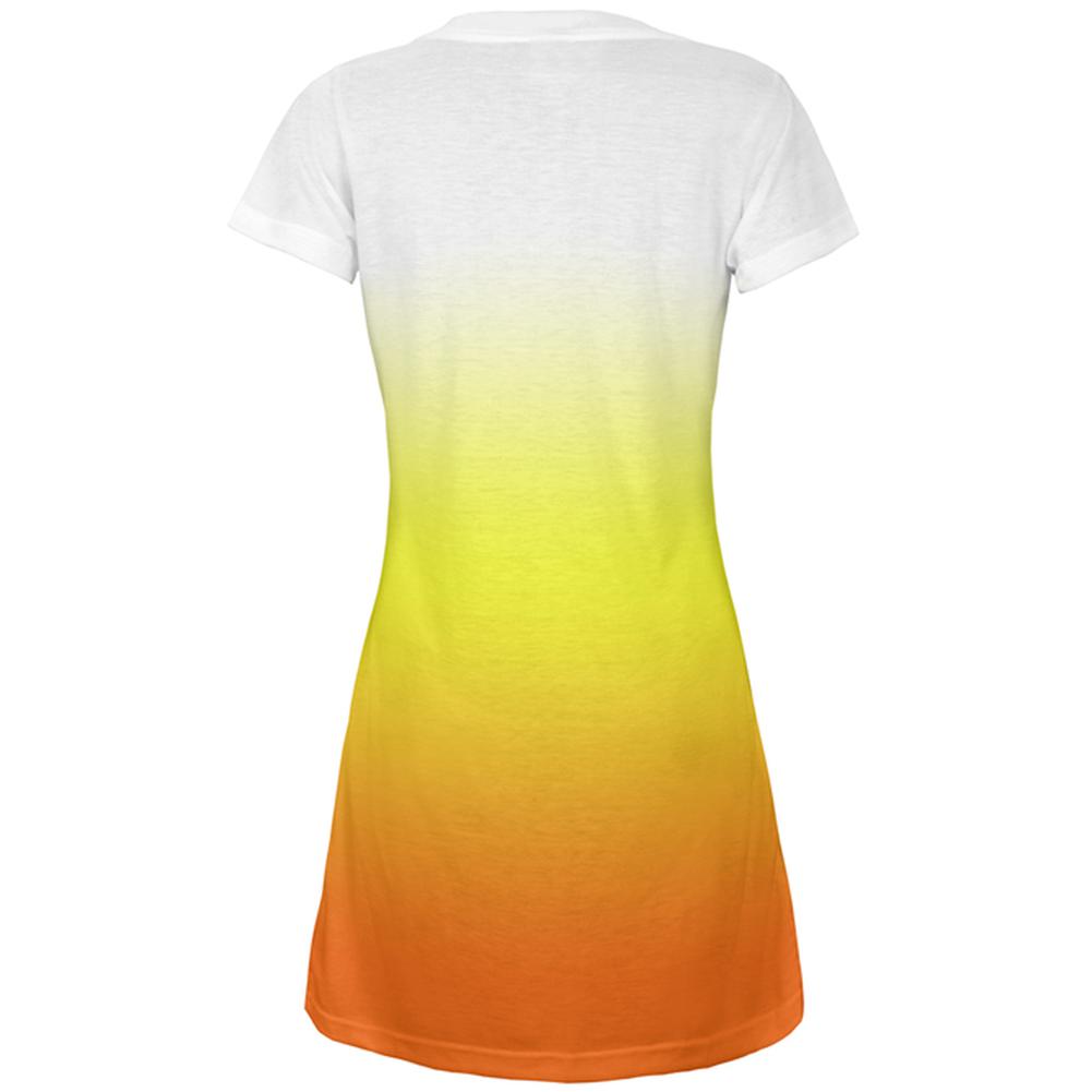 Halloween Candy Corn Ombre Costume All Over Juniors Beach Cover-Up Dress Juniors Dresses Old Glory   