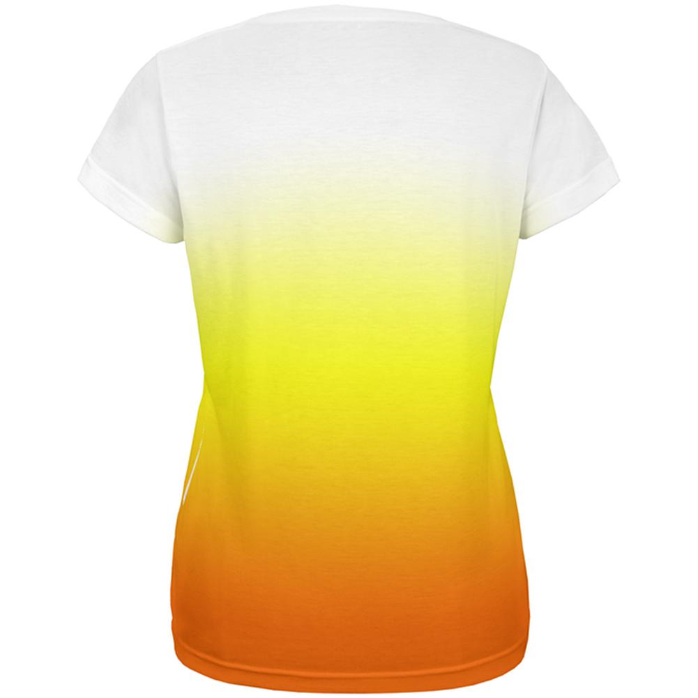 Halloween Candy Corn Ombre Costume All Over Womens T Shirt Women's T-Shirts Old Glory   