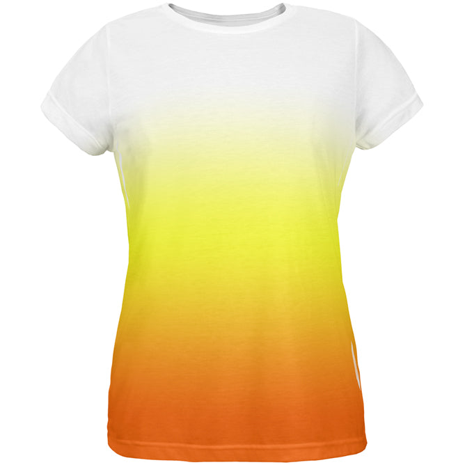 Halloween Candy Corn Ombre Costume All Over Womens T Shirt Women's T-Shirts Old Glory 2XL Multi 