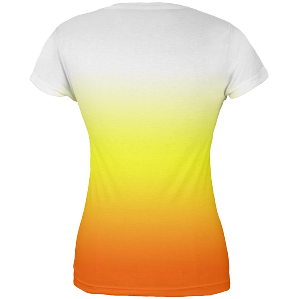 Halloween Candy Corn Ombre Costume All Over Juniors T Shirt Juniors T-Shirts Old Glory   