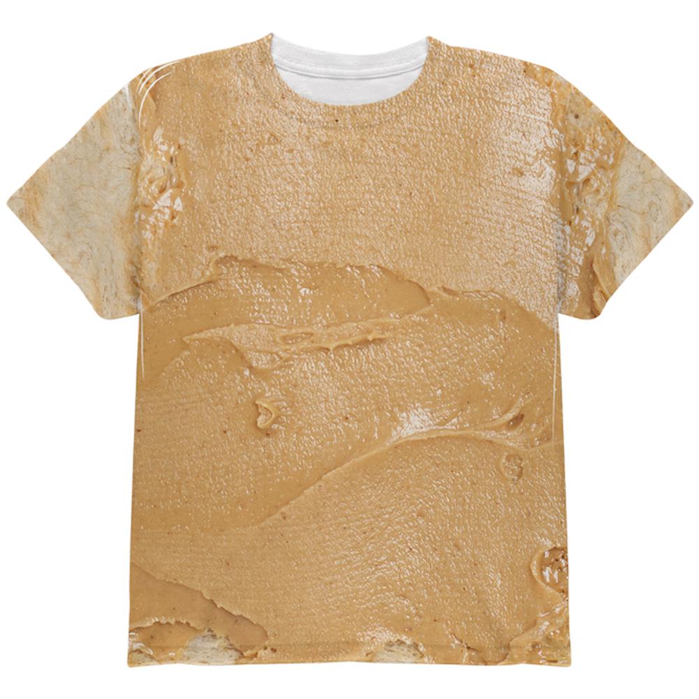 Halloween Costume Peanut Butter PB Sandwich Costume All Over Youth T Shirt Youth T-Shirts Old Glory LG Multi 