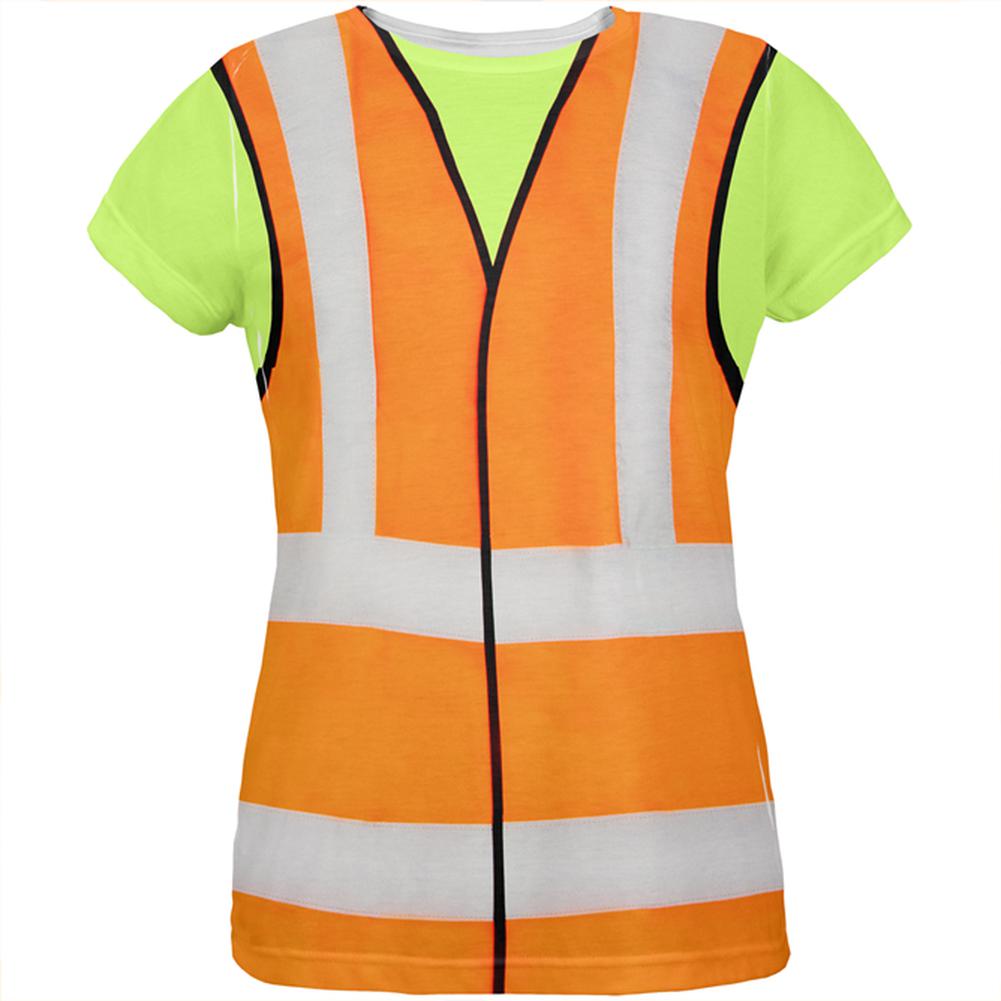 Halloween Costume Road Worker Construction Vest Costume All Over Womens T Shirt Women's T-Shirts Old Glory LG Multi 