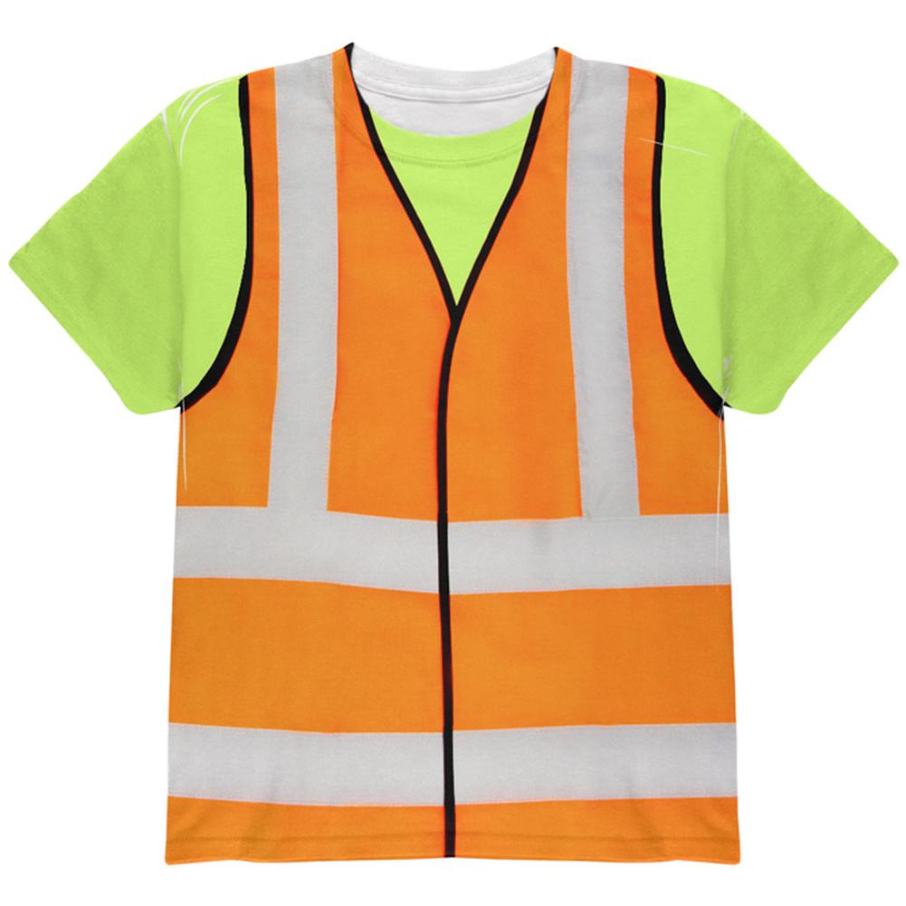 Halloween Costume Road Worker Construction Vest Costume All Over Youth T Shirt Youth T-Shirts Old Glory LG Multi 