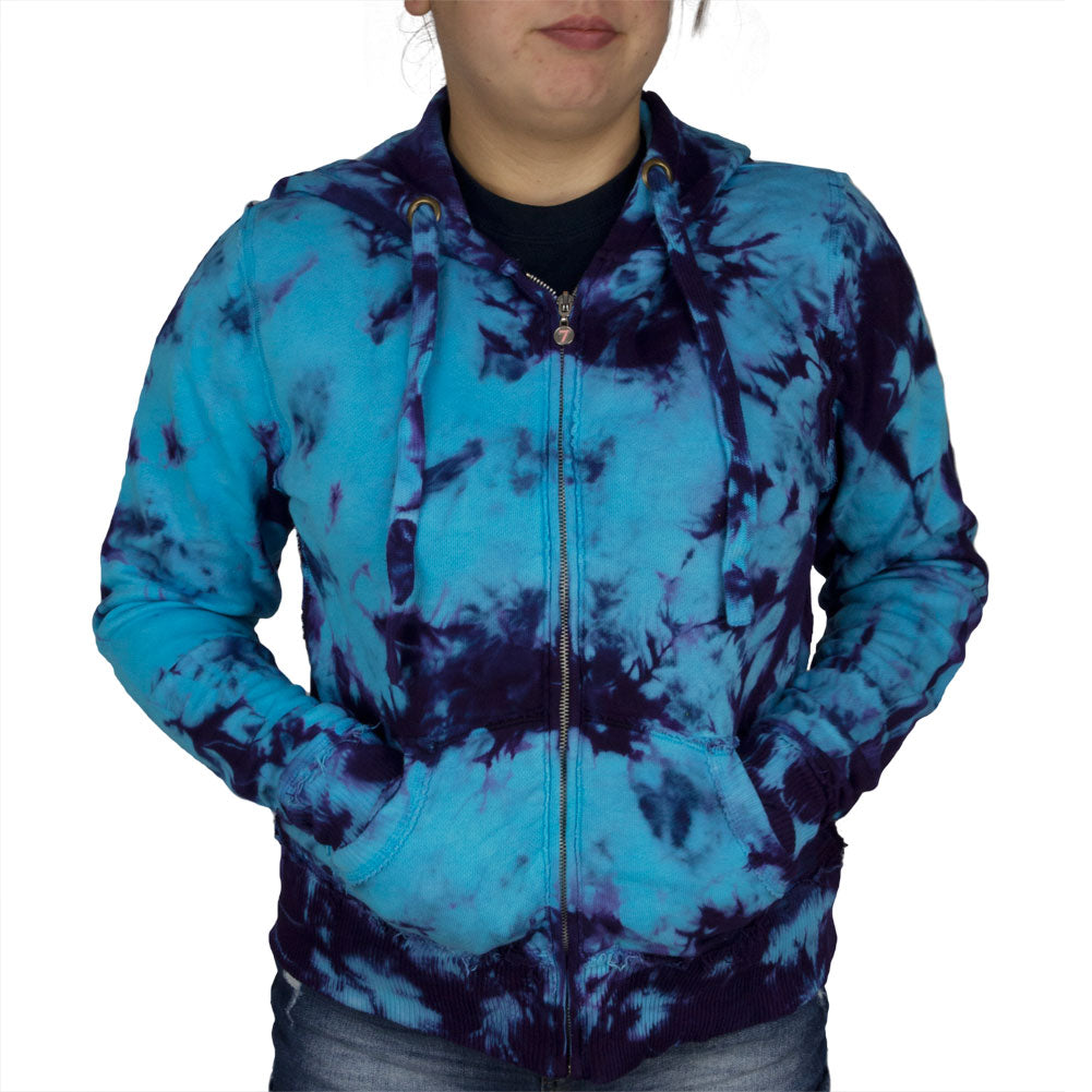 Tie Dye Womens Full Zip Hoodie Women's Hoodies Tie-Dye   