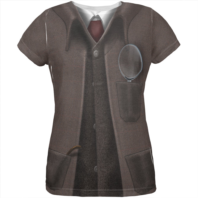 Halloween Sherlock Holmes Costume All Over Womens T Shirt Women's T-Shirts Old Glory LG Multi 