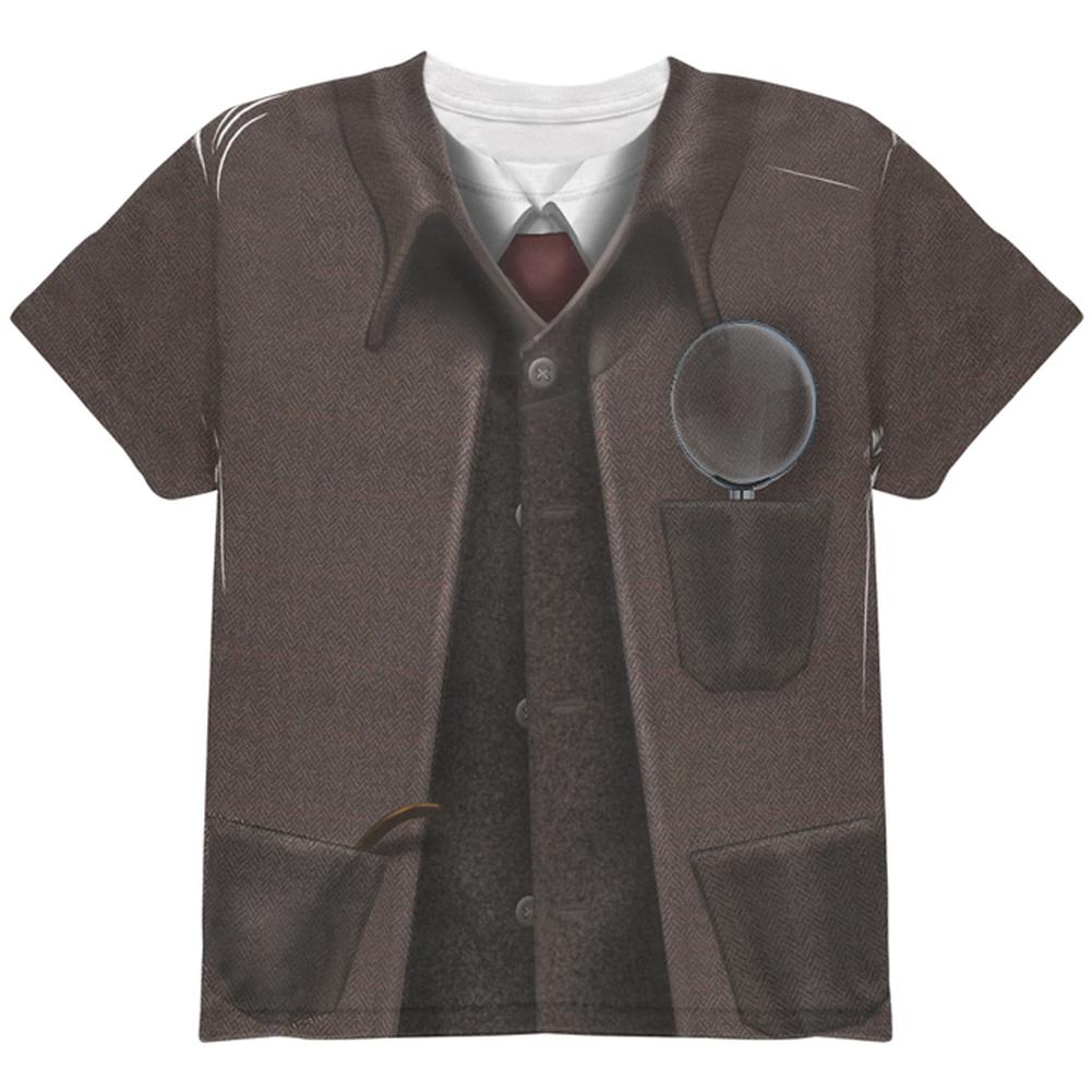 Halloween Sherlock Holmes Costume All Over Youth T Shirt Youth T-Shirts Old Glory LG Multi 