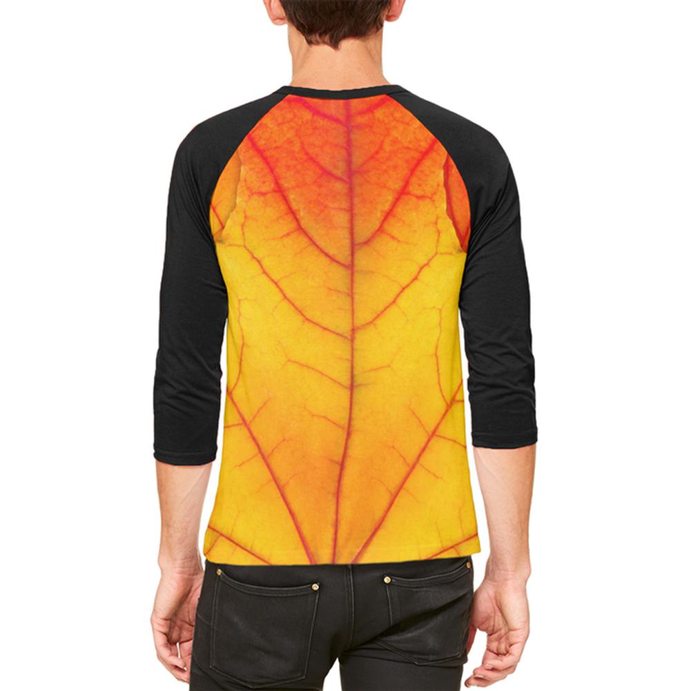 Halloween Autumn Fall Leaf Costume Mens Raglan T Shirt Men's T-Shirts Old Glory   