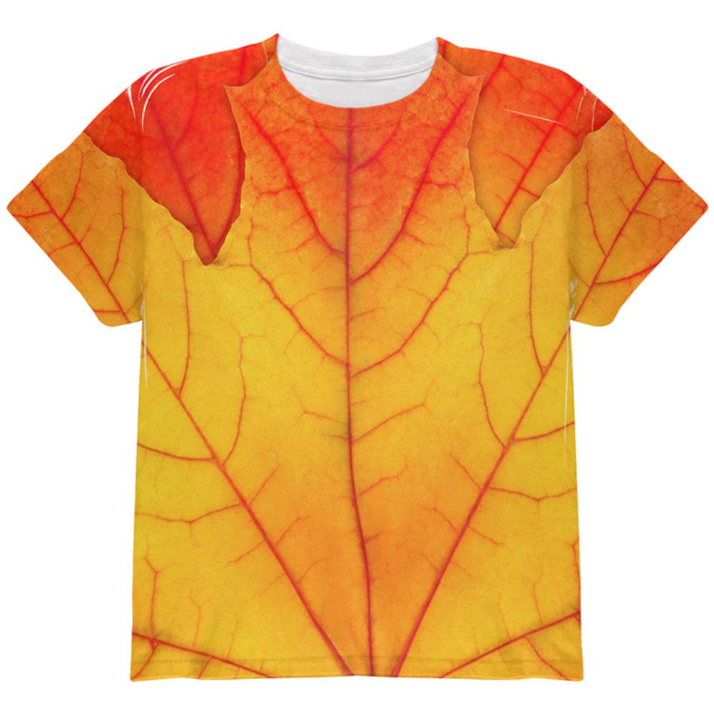 Halloween Autumn Fall Leaf Costume All Over Youth T Shirt Youth T-Shirts Old Glory LG Multi 