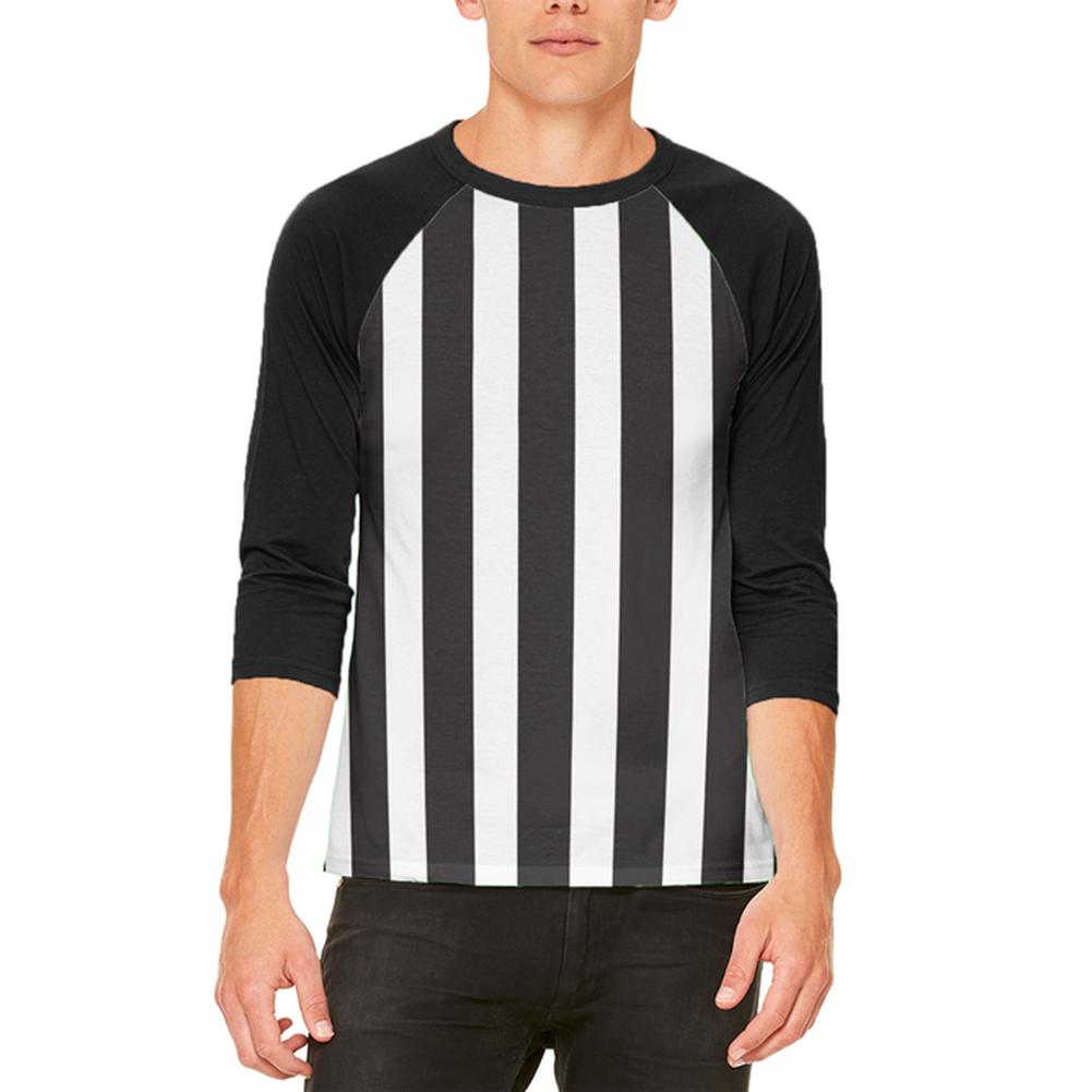 Halloween Referee Costume Mens Raglan T Shirt Men's T-Shirts Old Glory 2XL White 