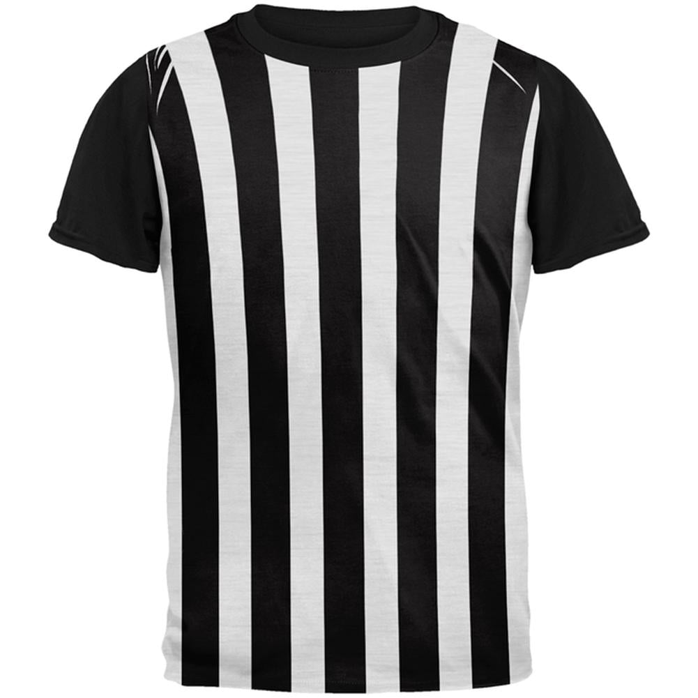 Halloween Referee Costume All Over Mens Black Back T Shirt Men's T-Shirts Old Glory LG Multi 