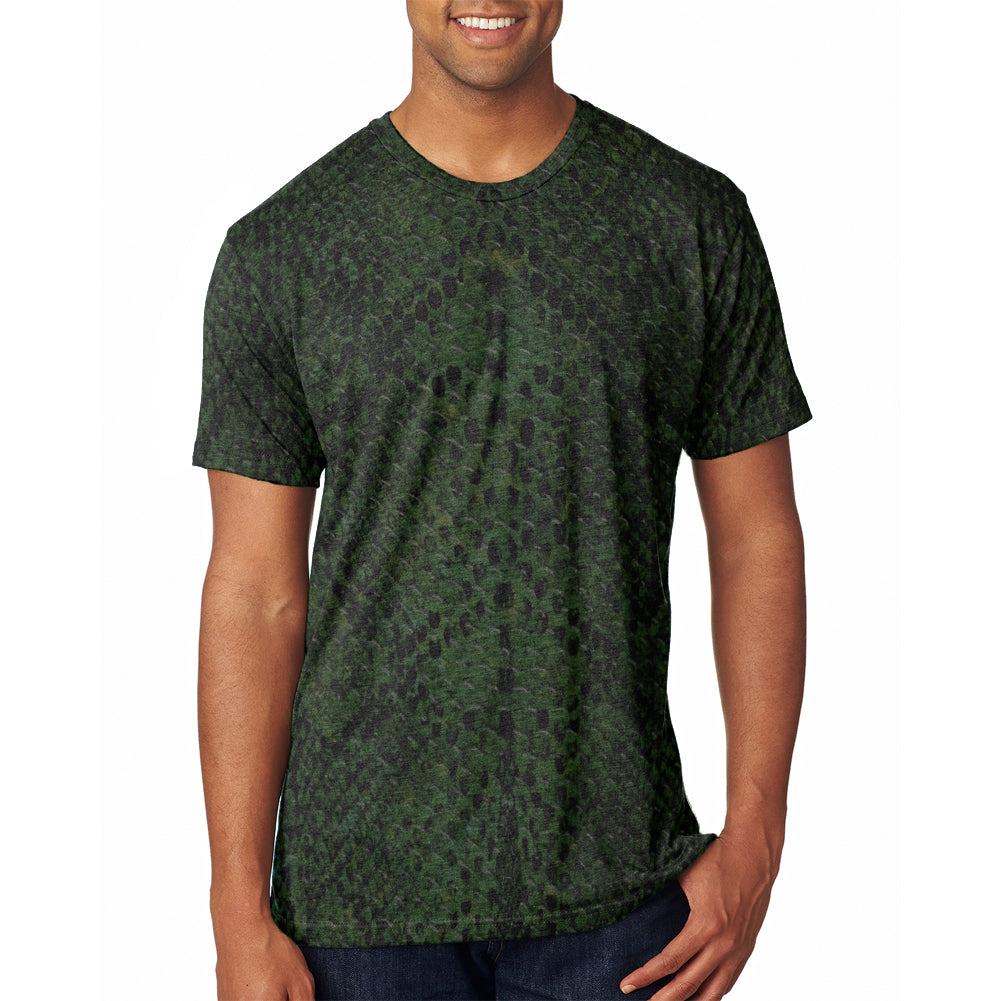 Halloween Green Snake Snakeskin Costume All Over Mens T Shirt Men's T-Shirts Old Glory 2XL Grey 