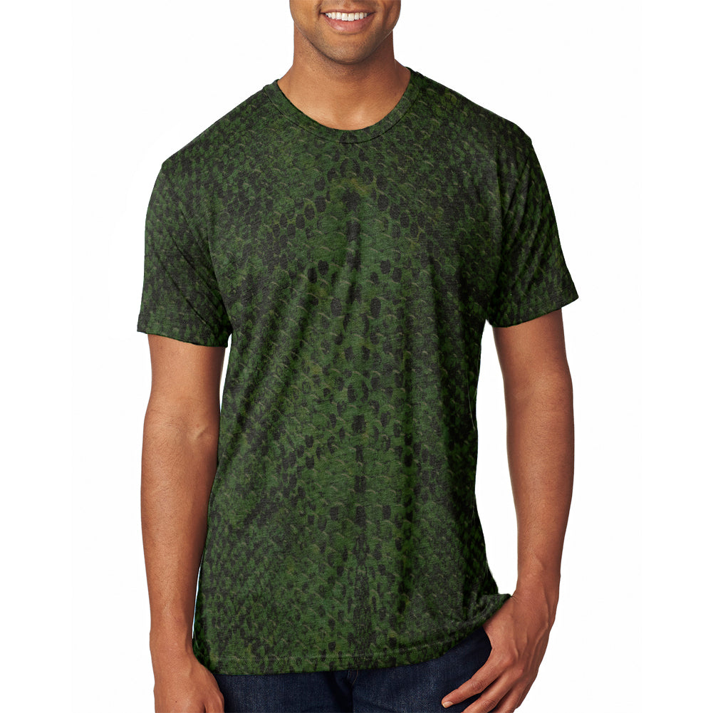 Halloween Green Snake Snakeskin Costume All Over Mens T Shirt Men's T-Shirts Old Glory 2XL Green 