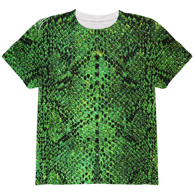 Halloween Green Snake Snakeskin Costume All Over Youth T Shirt Youth T-Shirts Old Glory YLG Multi 