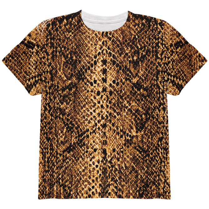 Halloween Desert Brown Snake Snakeskin Costume All Over Youth T Shirt Youth T-Shirts Old Glory YLG Multi 