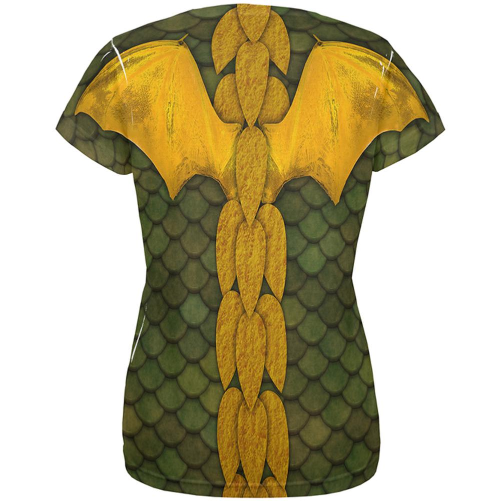 Halloween Green Dragon Costume All Over Womens T Shirt Women's T-Shirts Old Glory   