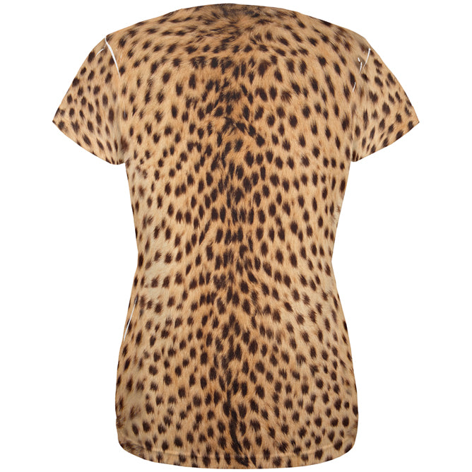 Halloween Costume Cheetah All Over Womens T Shirt Costume Women's T-Shirts Old Glory   