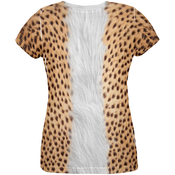 Halloween Costume Cheetah All Over Womens T Shirt Costume Women's T-Shirts Old Glory LG Multicolored 