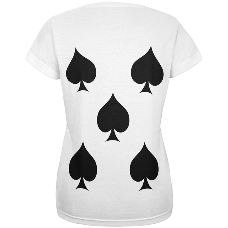 Halloween Five of Spades Card Soldier Costume All Over Womens T Shirt Women's T-Shirts Old Glory   