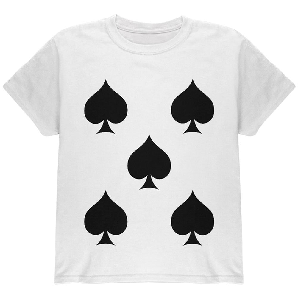 Halloween Five of Spades Card Soldier Costume All Over Youth T Shirt Youth T-Shirts Old Glory LG Multi 