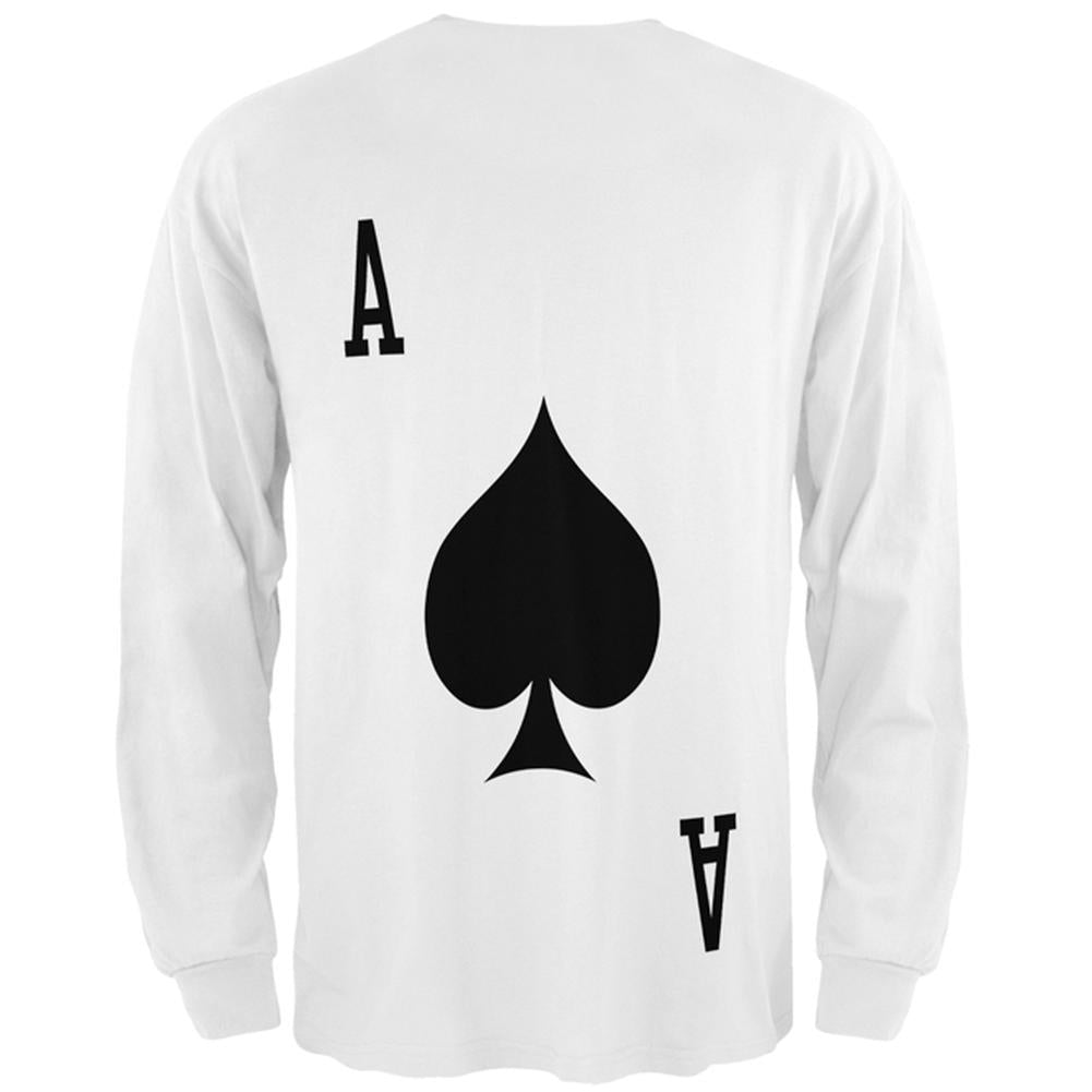 Halloween Ace of Spades Card Soldier Costume All Over Mens Long Sleeve T Shirt Men's T-Shirts Old Glory   