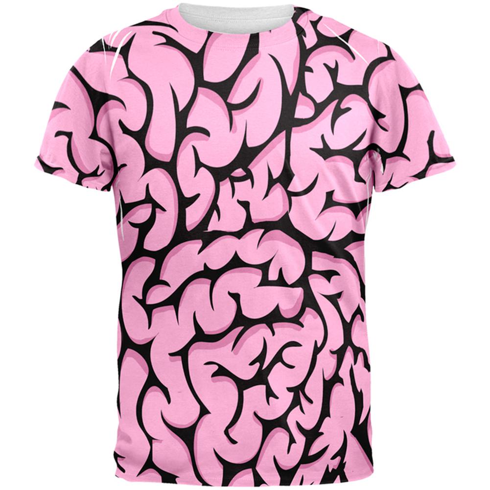 Halloween Pink Brains Costume All Over Mens T Shirt Men's T-Shirts Old Glory 2XL Multi 