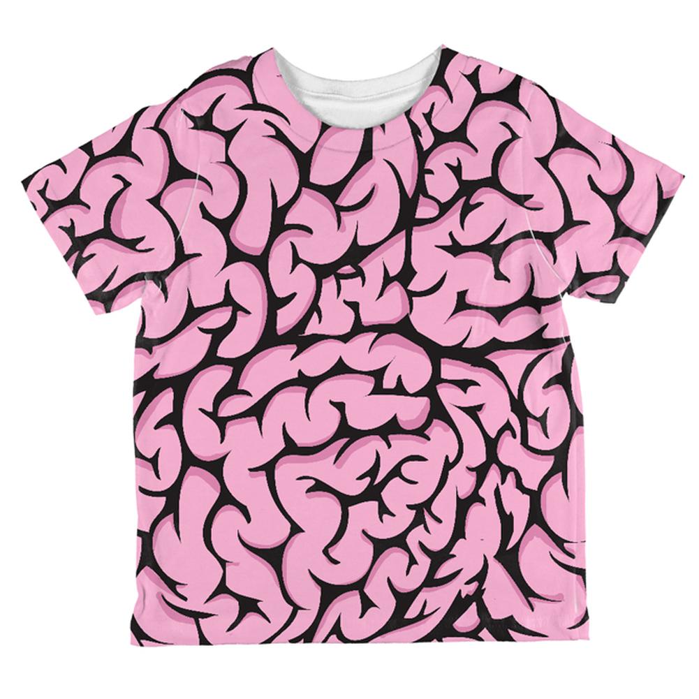 Halloween Costume Pink Brains Costume All Over Toddler T Shirt Toddler T-Shirts Old Glory 2T Multi 