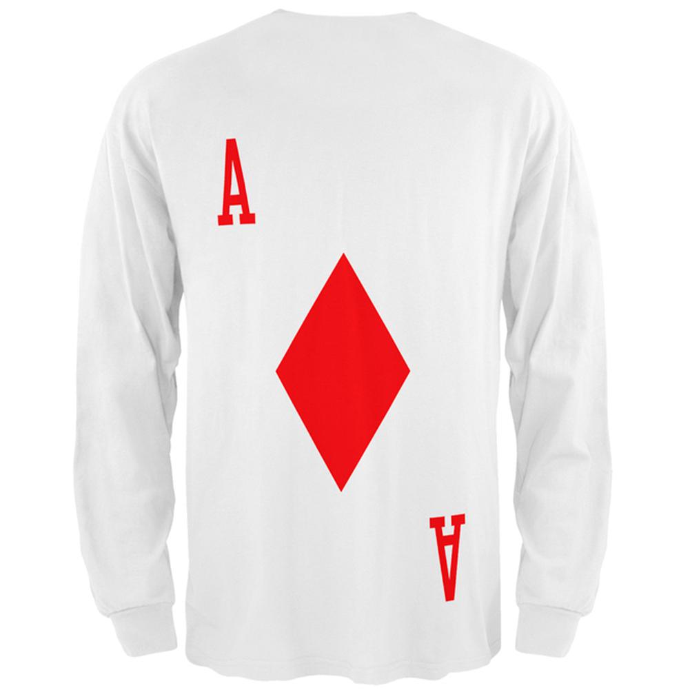 Halloween Ace of Diamonds Card Soldier Costume All Over Mens Long Sleeve T Shirt Men's Long Sleeves Old Glory   