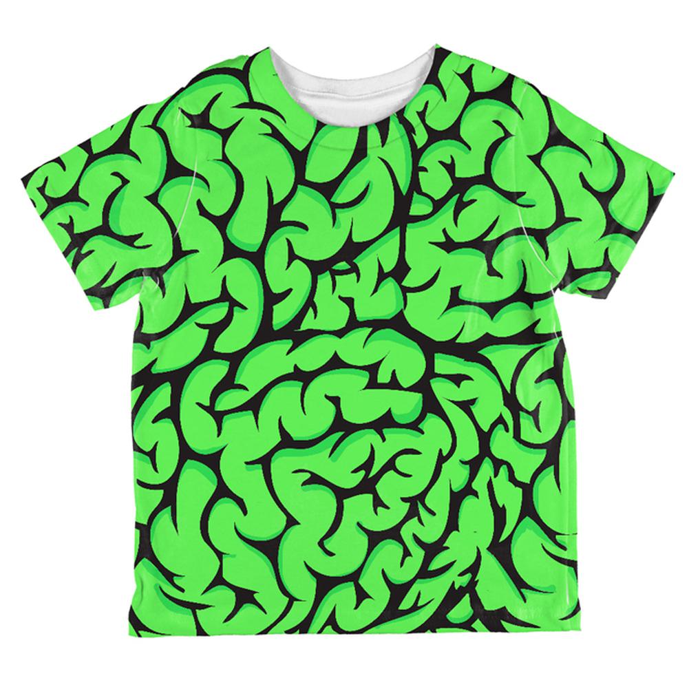 Halloween Green Zombie Brains Costume All Over Toddler T Shirt Toddler T-Shirts Old Glory 2T Multi 